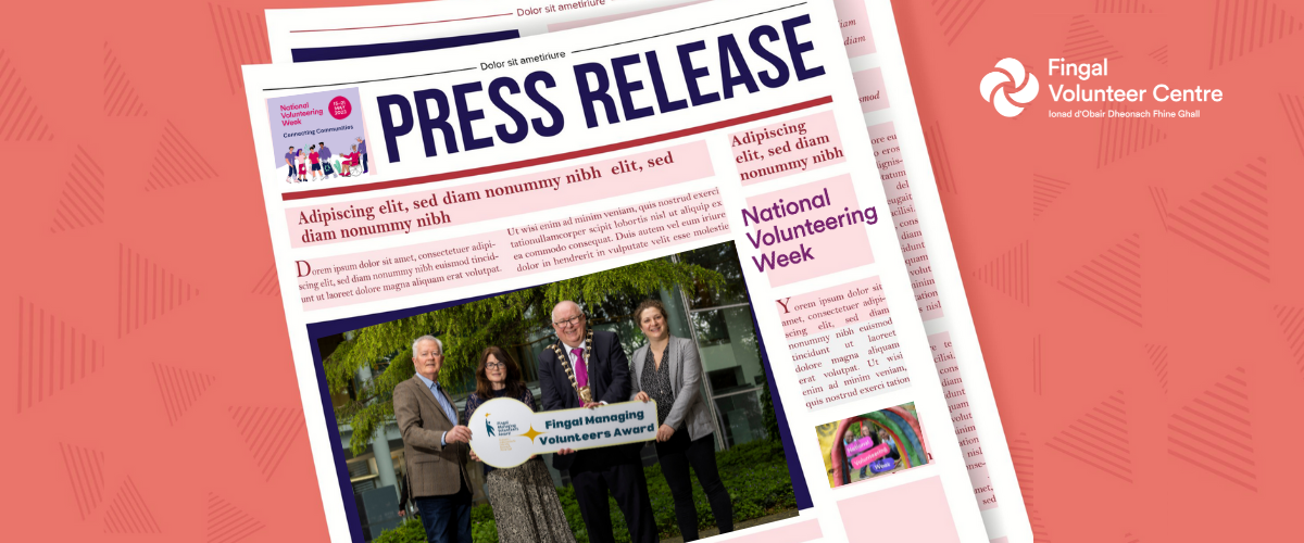 Press Release: Relaunch of Fingal Managing Volunteer Awards as part of National Volunteering Week