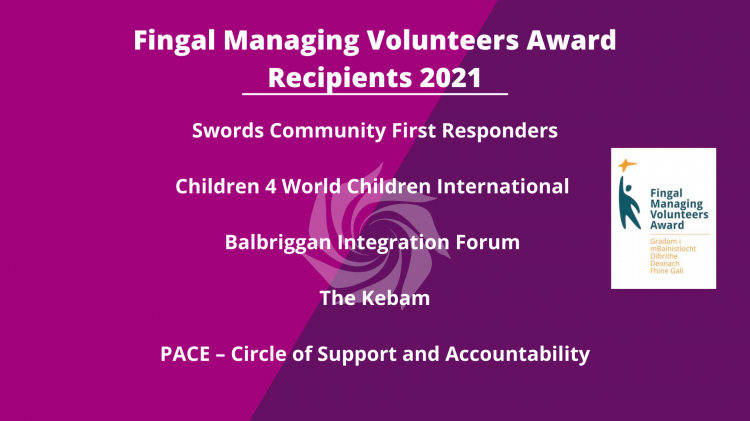 Fingal Managing Volunteers Award Recipients 2021